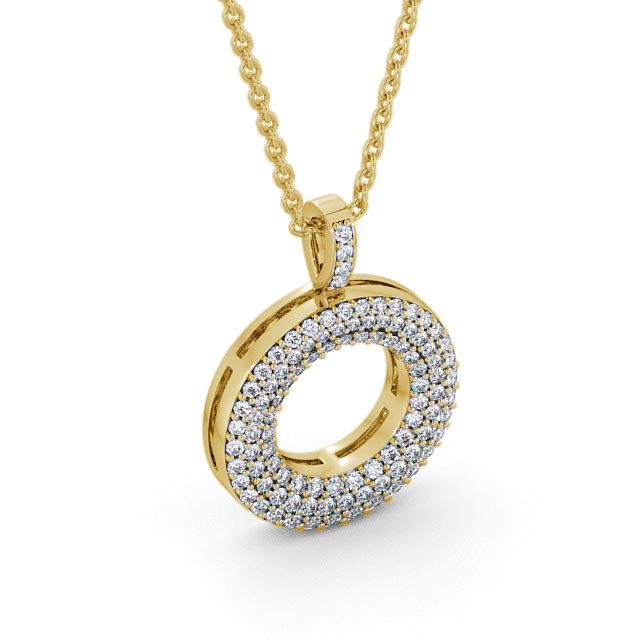 Circle Diamond 0.60ct Pendant 18K Yellow Gold - Sarclet PNT35_YG_FLAT