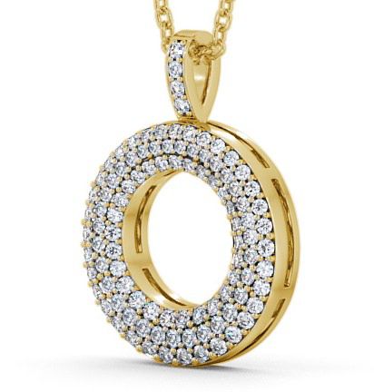 Circle Diamond 0.60ct Cluster Pendant 9K Yellow Gold PNT35_YG_THUMB1