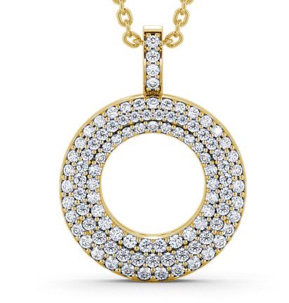  Circle Diamond 0.60ct Pendant 18K Yellow Gold - Sarclet PNT35_YG_THUMB2 