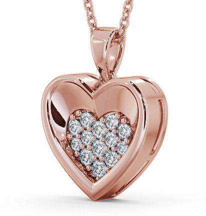 Heart Diamond Cluster Pendant 9K Rose Gold PNT36_RG_THUMB1