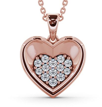  Heart Diamond Pendant 18K Rose Gold - Adour PNT36_RG_THUMB2 