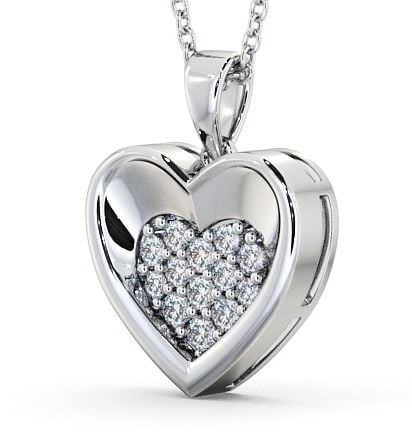 Heart Diamond Pendant 9K White Gold - Adour PNT36_WG_THUMB1