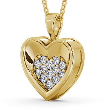 Heart Diamond Cluster Pendant 9K Yellow Gold PNT36_YG_THUMB1