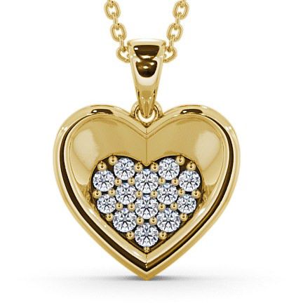  Heart Diamond Pendant 18K Yellow Gold - Adour PNT36_YG_THUMB2 