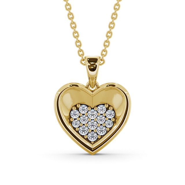 Heart Diamond Pendant 9K Yellow Gold - Adour PNT36_YG_UP