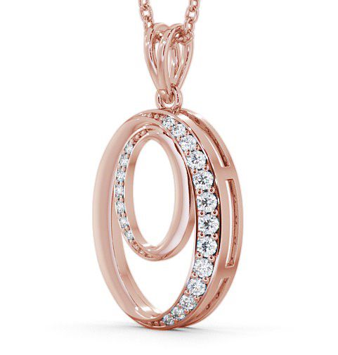 Double Oval Diamond 0.25ct Pendant 18K Rose Gold PNT38_RG_THUMB1 