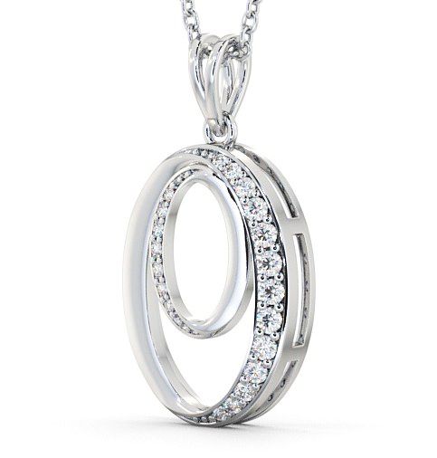 Double Oval Diamond 0.25ct Pendant 18K White Gold PNT38_WG_THUMB1