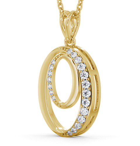 Double Oval Diamond 0.25ct Pendant 9K Yellow Gold PNT38_YG_THUMB1