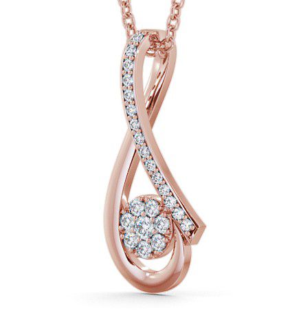 Drop Round Diamond 0.25ct Cluster Pendant 18K Rose Gold PNT40_RG_THUMB1 