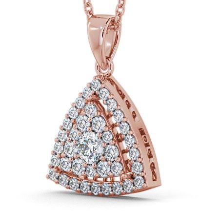 Cluster Round Diamond Trilliant Design Pendant 9K Rose Gold PNT42_RG_THUMB1