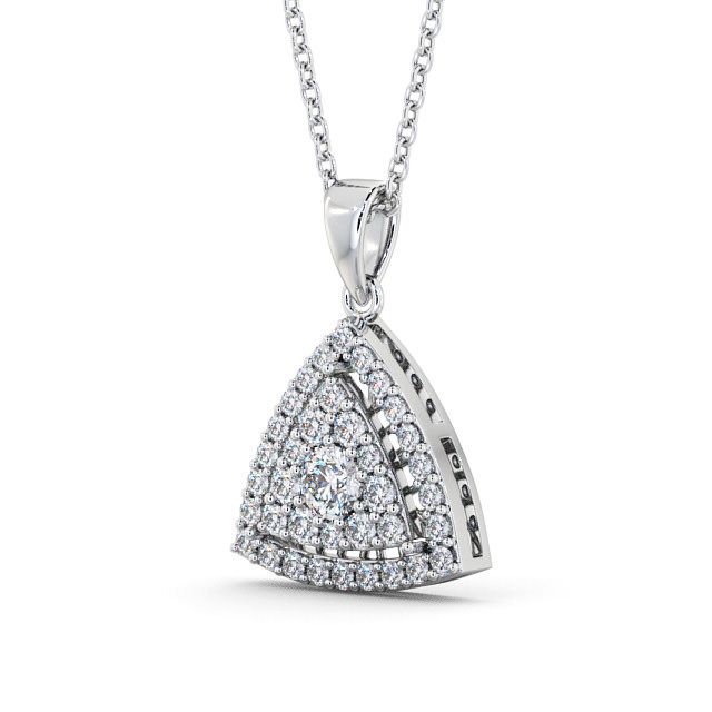 Cluster Round Diamond Pendant 18K White Gold - Delvin PNT42_WG_SIDE