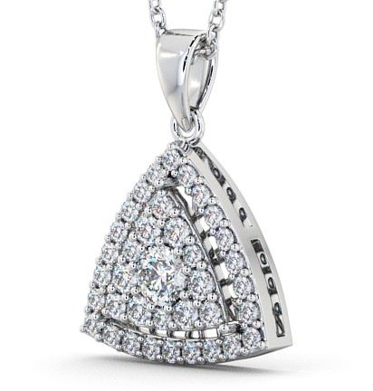 Cluster Round Diamond Trilliant Design Pendant 18K White Gold PNT42_WG_THUMB1