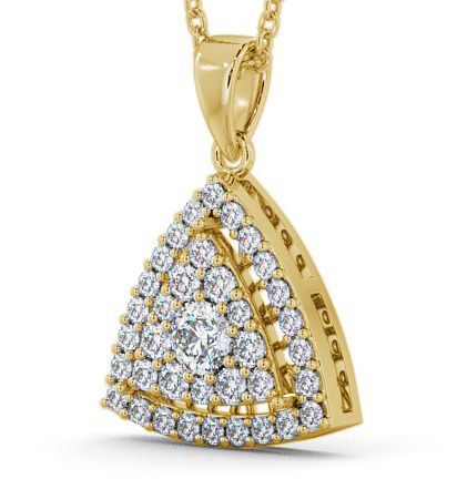 Cluster Round Diamond Trilliant Design Pendant 9K Yellow Gold PNT42_YG_THUMB1