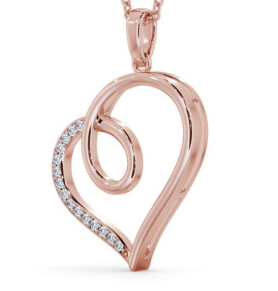 Heart Round Diamond 0.15ct Pendant 18K Rose Gold PNT43_RG_THUMB1