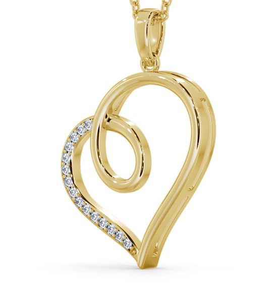 Heart Round Diamond 0.15ct Pendant 9K Yellow Gold PNT43_YG_THUMB1 