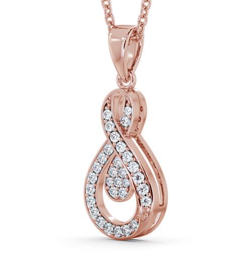 Drop Round Diamond 0.30ct Infinity Design Pendant 9K Rose Gold PNT45_RG_THUMB1