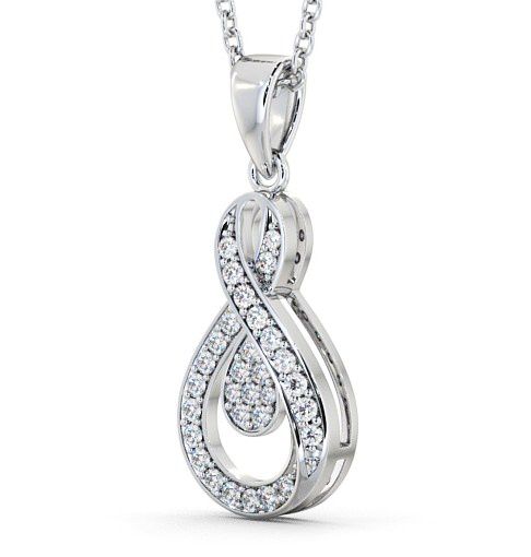 Drop Round Diamond 0.30ct Infinity Design Pendant 18K White Gold PNT45_WG_THUMB1 