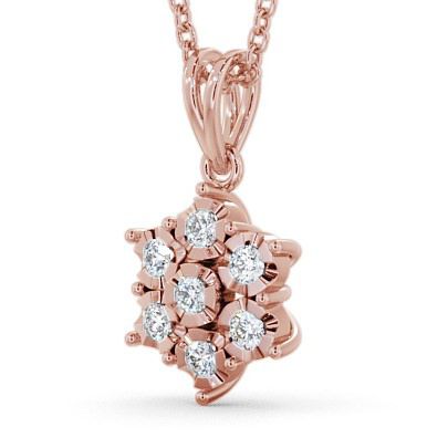 Cluster Round Diamond Pendant 9K Rose Gold PNT46_RG_THUMB1