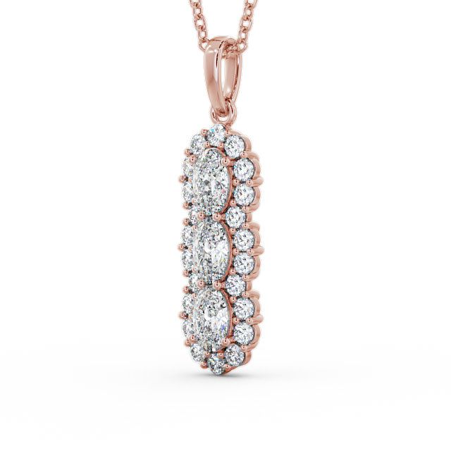 Drop Oval Diamond Pendant 9K Rose Gold - Glenealy PNT48_RG_SIDE