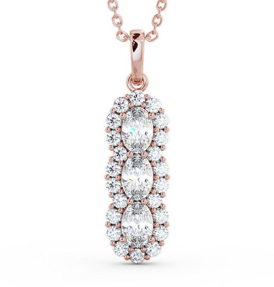  Drop Oval Diamond Pendant 18K Rose Gold - Glenealy PNT48_RG_THUMB2 
