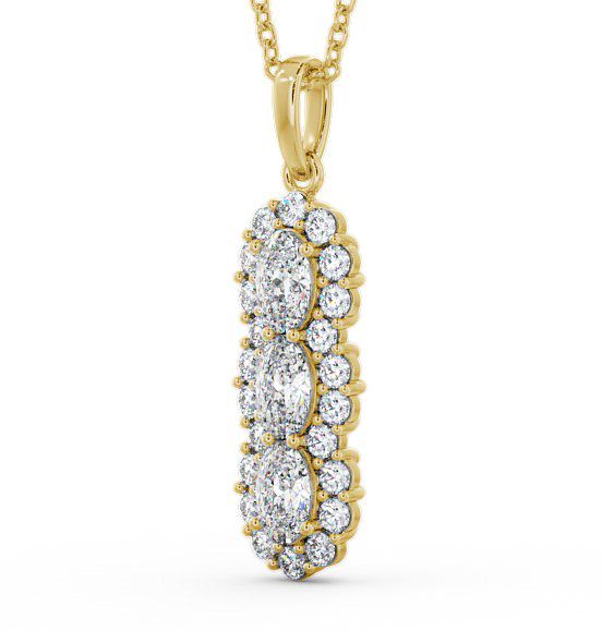 Drop Oval Diamond Treble Halo Pendant 9K Yellow Gold PNT48_YG_THUMB1 