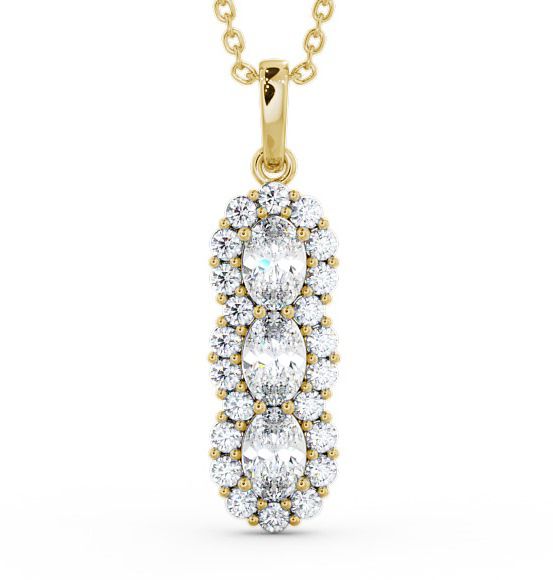  Drop Oval Diamond Pendant 18K Yellow Gold - Glenealy PNT48_YG_THUMB2 