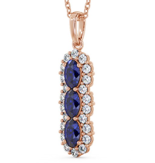 Drop Style Blue Sapphire and Diamond 2.46ct Pendant 9K Rose Gold PNT48GEM_RG_BS_THUMB1