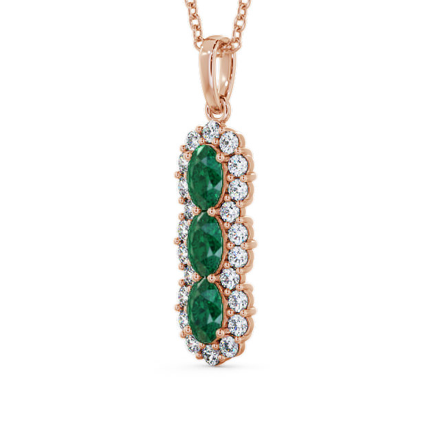 Drop Style Emerald and Diamond 2.22ct Pendant 18K Rose Gold - Glenealy PNT48GEM_RG_EM_THUMB2