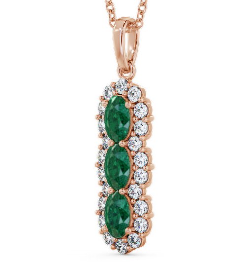 Drop Style Emerald and Diamond 2.22ct Pendant 9K Rose Gold - Glenealy PNT48GEM_RG_EM_THUMB1