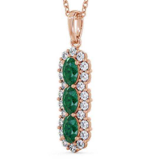 Drop Style Emerald and Diamond 2.22ct Pendant 9K Rose Gold PNT48GEM_RG_EM_THUMB1