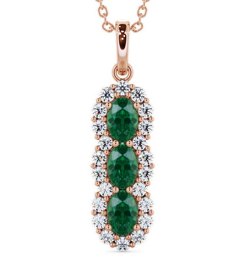  Drop Style Emerald and Diamond 2.22ct Pendant 18K Rose Gold - Glenealy PNT48GEM_RG_EM_THUMB2 