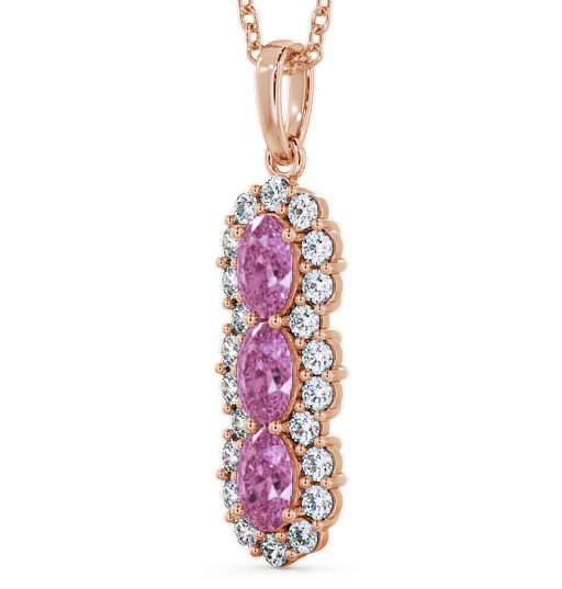 Drop Style Pink Sapphire and Diamond 2.46ct Pendant 9K Rose Gold PNT48GEM_RG_PS_THUMB1