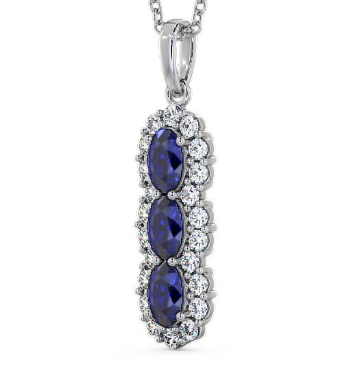  Drop Style Blue Sapphire and Diamond 2.46ct Pendant 9K White Gold - Glenealy PNT48GEM_WG_BS_THUMB1 