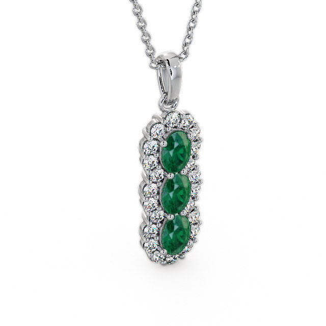 Drop Style Emerald and Diamond 2.22ct Pendant 9K White Gold - Glenealy PNT48GEM_WG_EM_THUMB2