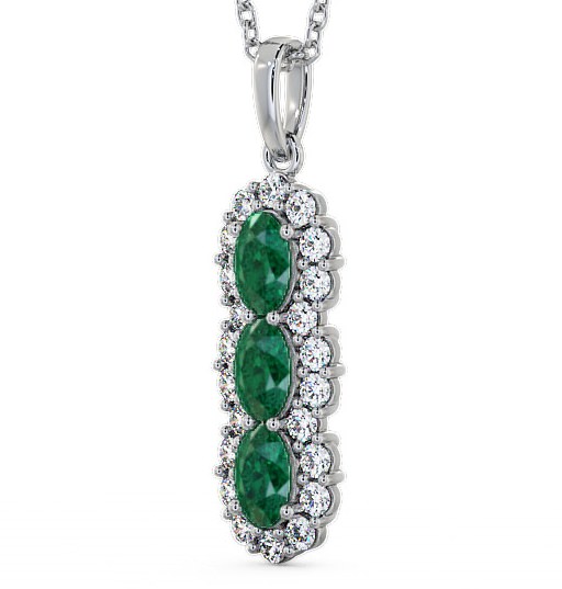 Drop Style Emerald and Diamond 2.22ct Pendant 18K White Gold PNT48GEM_WG_EM_THUMB1