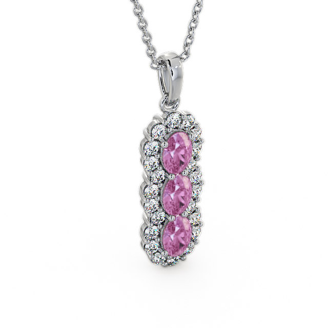 Drop Style Pink Sapphire and Diamond 2.46ct Pendant 18K White Gold - Glenealy PNT48GEM_WG_PS_THUMB2