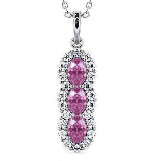  Drop Style Pink Sapphire and Diamond 2.46ct Pendant 9K White Gold - Glenealy PNT48GEM_WG_PS_THUMB2 