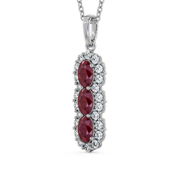 Drop Style Ruby and Diamond 2.46ct Pendant 9K White Gold - Glenealy PNT48GEM_WG_RU_THUMB2