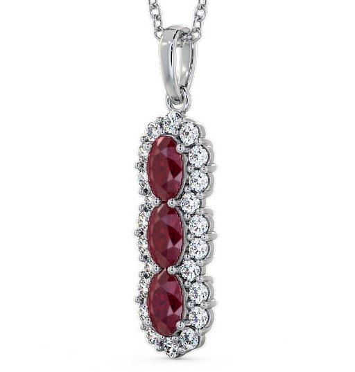 Drop Style Ruby and Diamond 2.46ct Pendant 18K White Gold PNT48GEM_WG_RU_THUMB1