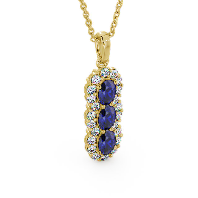 Drop Style Blue Sapphire and Diamond 2.46ct Pendant 18K Yellow Gold - Glenealy PNT48GEM_YG_BS_THUMB2