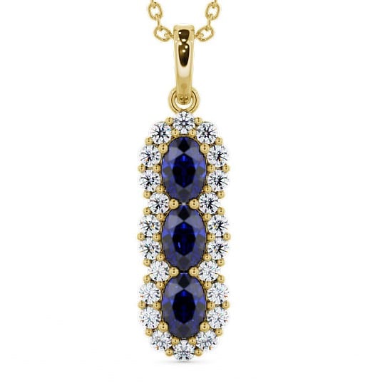  Drop Style Blue Sapphire and Diamond 2.46ct Pendant 9K Yellow Gold - Glenealy PNT48GEM_YG_BS_THUMB2 