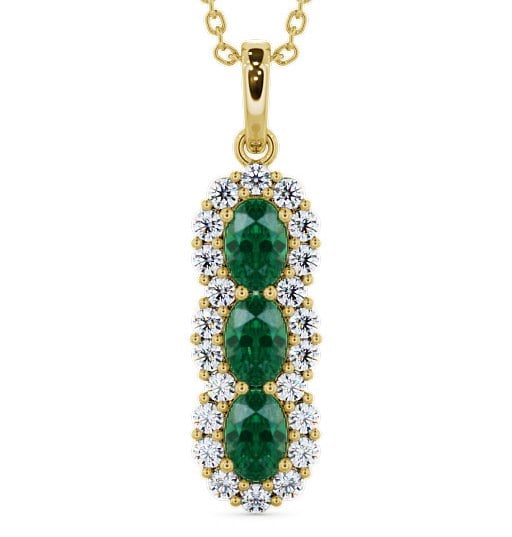  Drop Style Emerald and Diamond 2.22ct Pendant 9K Yellow Gold - Glenealy PNT48GEM_YG_EM_THUMB2 