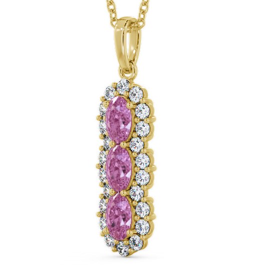 Drop Style Pink Sapphire and Diamond 2.46ct Pendant 9K Yellow Gold PNT48GEM_YG_PS_THUMB1