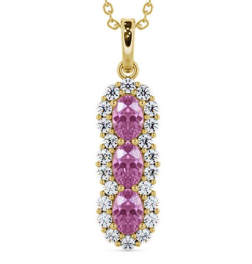  Drop Style Pink Sapphire and Diamond 2.46ct Pendant 9K Yellow Gold - Glenealy PNT48GEM_YG_PS_THUMB2 