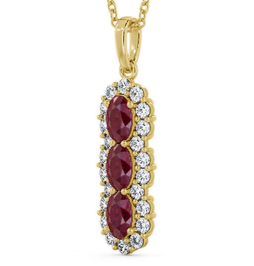 Drop Style Ruby and Diamond 2.46ct Pendant 9K Yellow Gold PNT48GEM_YG_RU_THUMB1