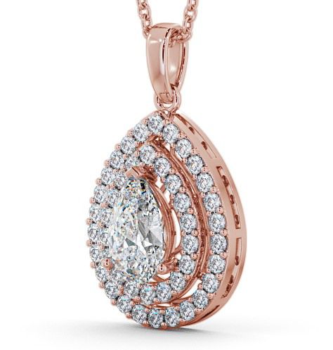 Halo Pear Diamond Cluster Pendant 9K Rose Gold PNT4_RG_THUMB1