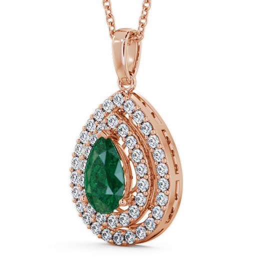 Halo Emerald and Diamond 1.24ct Pendant 9K Rose Gold PNT4GEM_RG_EM_THUMB1