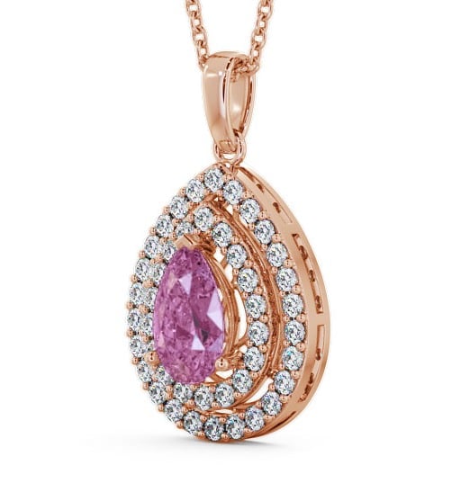  Halo Pink Sapphire and Diamond 1.44ct Pendant 9K Rose Gold - Aviemore PNT4GEM_RG_PS_THUMB1 