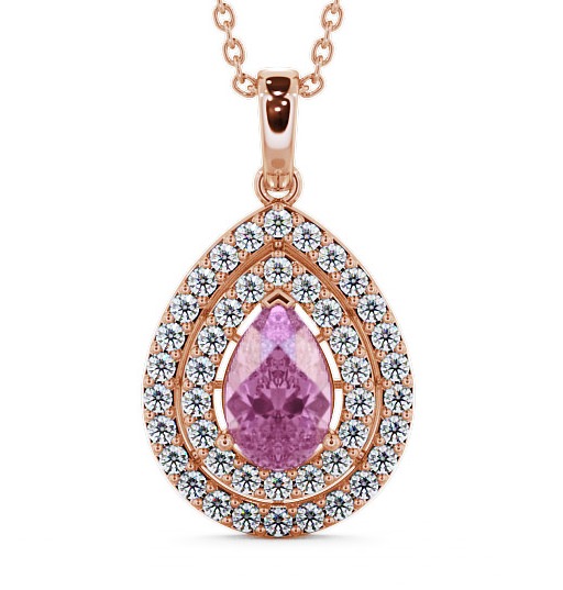  Halo Pink Sapphire and Diamond 1.44ct Pendant 9K Rose Gold - Aviemore PNT4GEM_RG_PS_THUMB2 