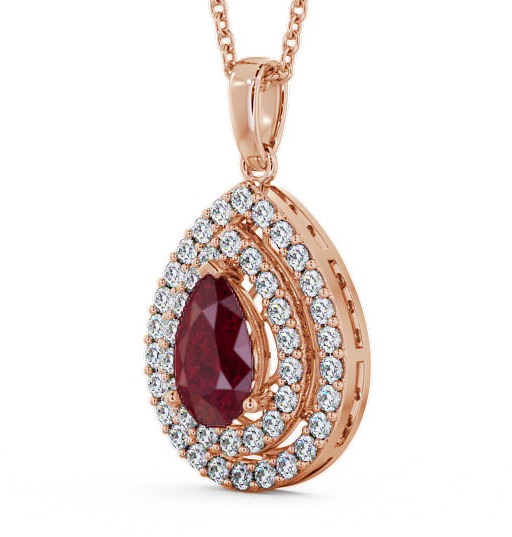 Halo Ruby and Diamond 1.44ct Pendant 18K Rose Gold PNT4GEM_RG_RU_THUMB1